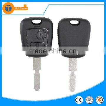 master key blanks wholesale 2 button key fob case with 406 blade car key cover shell for Peugeot 407 107 205 206 207 307 406