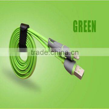 Shenzhen Wholesale Micro Usb Charging Line 2 in 1 Usb Cable for Android IOS photo-4