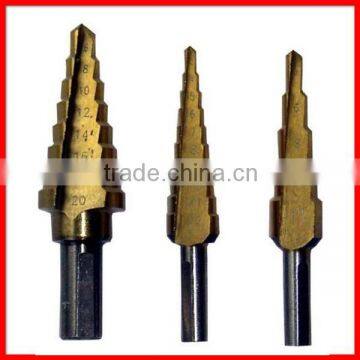 3pc M2 Steel Titanium Step Drill Bit Set