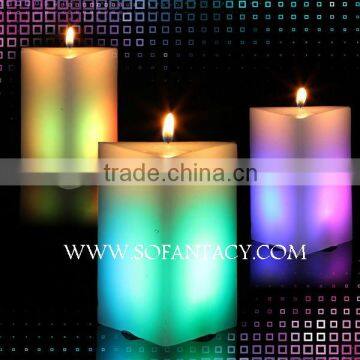 colour changing led wax candle light for wedding events,real wax candle