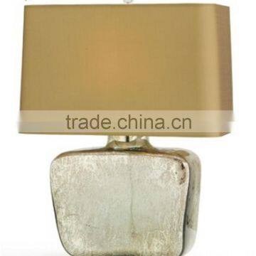 eco-friendly crackle traditional glass table lamp with empire shade for kids reading using