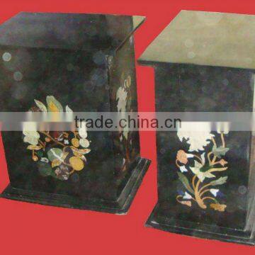 Black Inlaid Stone Stand