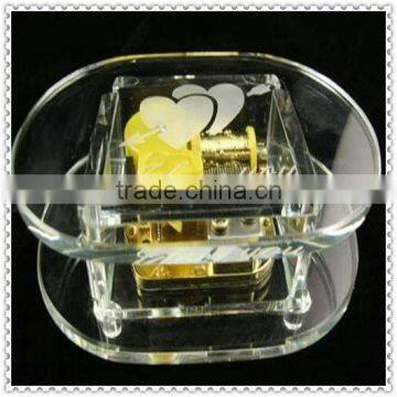 Cheapest Clear Crystal Music Box for Wedding Souvenir