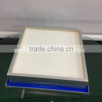 H13 Mini-Pleated aluminum frame HEPA filter, gule seal type