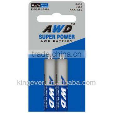 R03 AAA UM-4 Zinc Manganese /chloride Dry Cell Battery