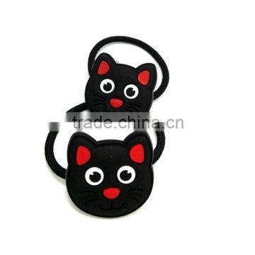 Black elastic custom cartoon kids hair bands for girls