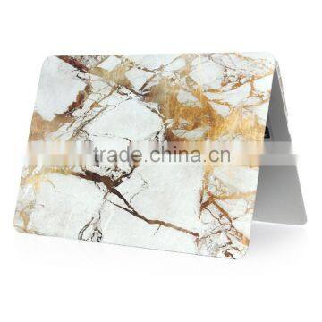 White+Gold Rubberized Hard PC Marble Case for MacBook 13 inch