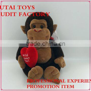 Factory Big Cute Stuffed Wholesale Plush Orangutans With Heart photo-2