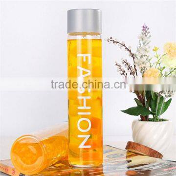 Brief and Fashion Style High Transparent Glass Water Bottle Borosilicate Made Candy Color