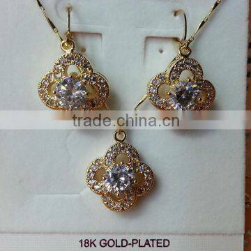 AAA CZ bridal wedding jewelry set 18K