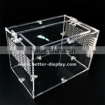 custom clear acrylic reptile cages with holes