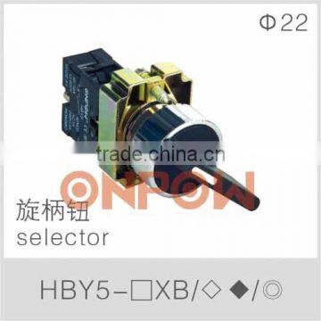 selector switch HBY5E,90 degree 3 position selector switch,2 position switch