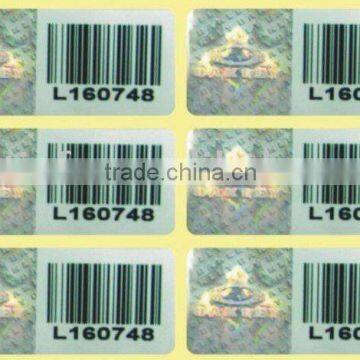 barcode sicker wiht hologram