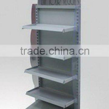 Metal retail dispaly rack with shelves