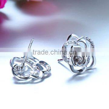 SCI152 Rose Flower Sterling Sliver Earring 2016 photo-4