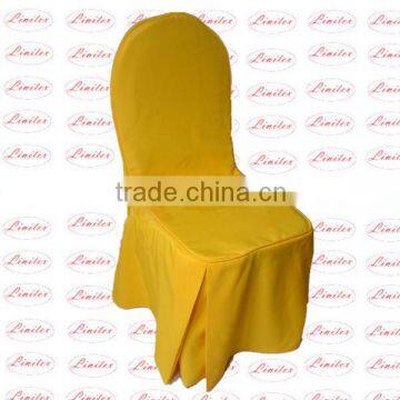 Polyester plain visa chair cover wedding banquet chair cover with butterfly pleats and pipes