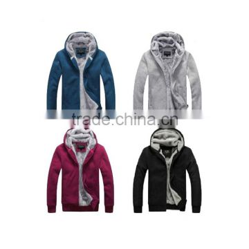 Men Winter Sweatshirts Warm Jackets Thick Velvet Hooded Zip Coat Hoodies