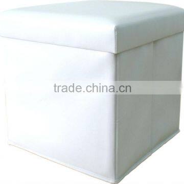 15"X15"X15" OTTOMAN IN PU-WHITE