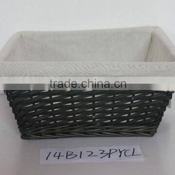 Black Wicker Basket With Liner