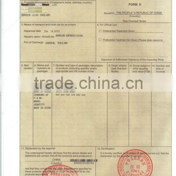 Certificate of Origin from Yiwu to Indonesia