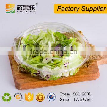 Transparent take away plastic salad box with lid