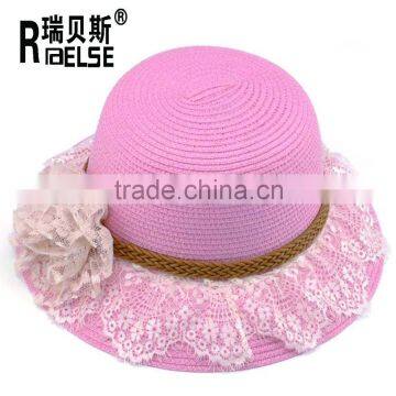 Wholesale Kids Straw Hats Girls Beautiful Flower Sun Hats photo-3