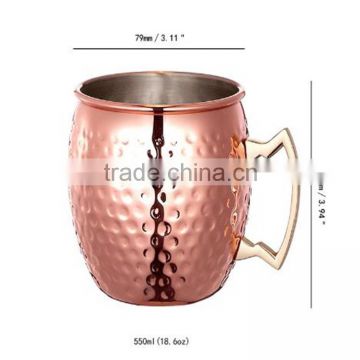 Best selling items-100% Pure Solid copper Hammered Moscow Mule copper Mug