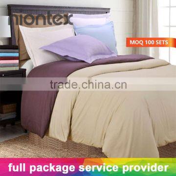 Wrinkle Resistant Microfiber Clouds Embroidered Duvet Cover Microfiber Bedding Set for Wholesale