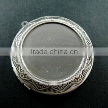 30mm Setting Size Round Vintage Brass Bronze Antique Photo Locket Pendant 1113003 photo-2