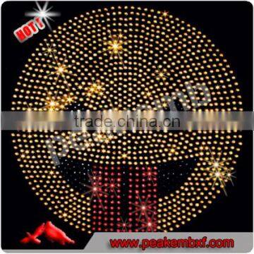 Wholesale Rhinestone Motif Emoji Heat Transfer Designs for Apparle Stock