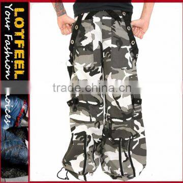 Camouflage punk gothic camo skate army rave goth baggy jeans pants (ROCK013)