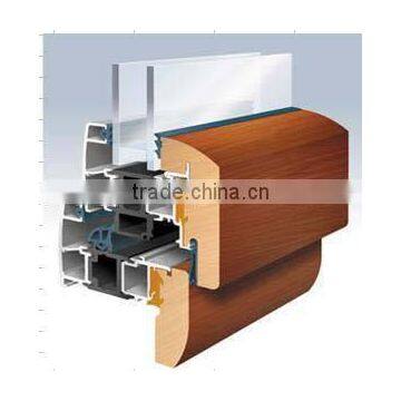 Hot sale wood-aluminium composite profile with different colours and surface treatment to make windows and doors