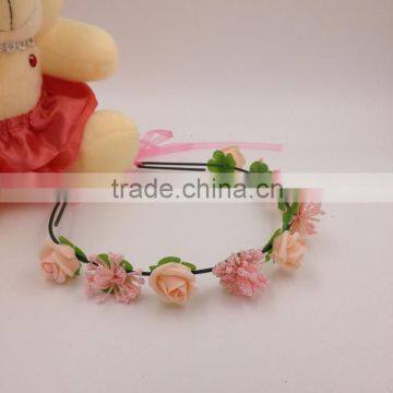 9 Rose Flower Headband With Adjustable Ribbons,beautiful Mixed Colorful Flower Hairband Headband photo-6