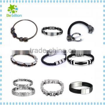 BeBillion stainless steel bracelet 2015 fashion 316L stainless steel bike chain bracelet