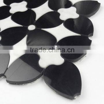 water jet mosaic cheap price marble stone mosaic wall tile