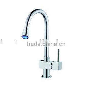 Single Handle Chrome Waterfall LED Bathroom Sink Faucet