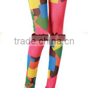 Woman Full Length Tights Spandex Pink Leggings