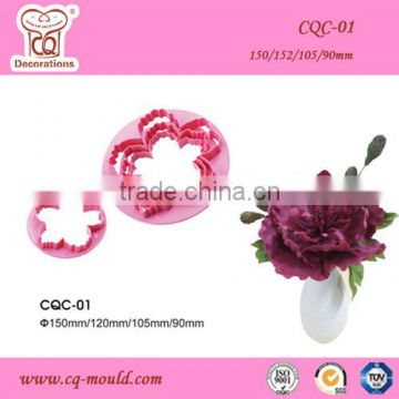 CQ Fondant cake Peony flower cutter 4pcs