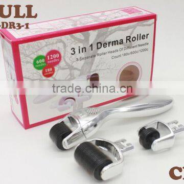 Home & Salon Use Anti-aging 180/600/1200 Needles 3 in 1 Derma Roller