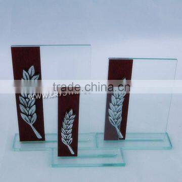 Laser Engraving Glass Award Trophy for Sports Honor Souvenirs in 2015 hot selling glass award trophy