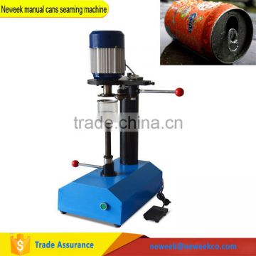 Neweek commercial used food PET plastic bottle sealing beer can sealer manual cans seaming machine