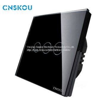 Cnskou 2017 New Design EU Luxury Glass Panel 3gang1way Touch Switch for Led photo-3