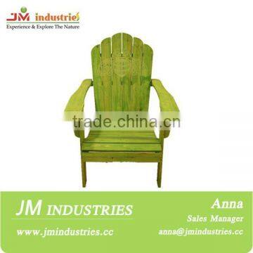 Stain finish Adirondack chair with green color