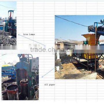 scrap fuel filter recycle processing machine for getting waste engine oil and steel lump