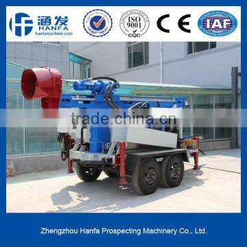 HF410T with wheels, rock drilling rig with air compressor,