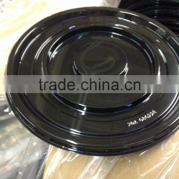 Disposable Plastic Clear Fluted Dome and Black Base Cake Pastry Food Domes Containers photo-5