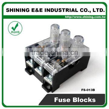 FS-013B 600V 10 Amp 3 Way Midget Type Din Rail Glass Fuse Block photo-5