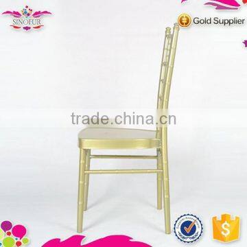 Cheap Price Qindao Sinofur Stacking Elegant Gold Metal Chiavari Chair photo-2
