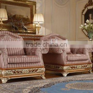 Noble Castle Upholstery Sofa Set, Luxury Solid Wood Carved Chesterfield Sofa For Living Room photo-3