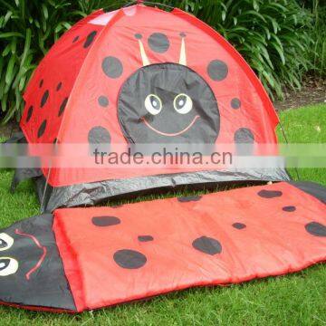 Lovely ladybird play tent sleeping bag set kids tent with sleeping bag set